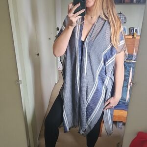 Striped Blue and Gray Kaftan